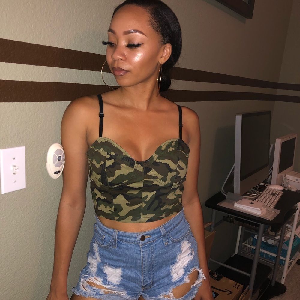 Camo corset crop top wore ONCE